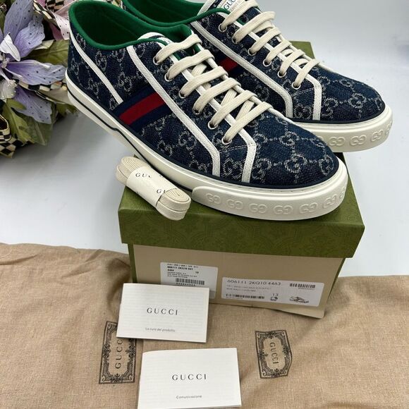 Men’s Gucci tennis 1977 low top sneakers size 13 made in Italy - Picture 3 of 12